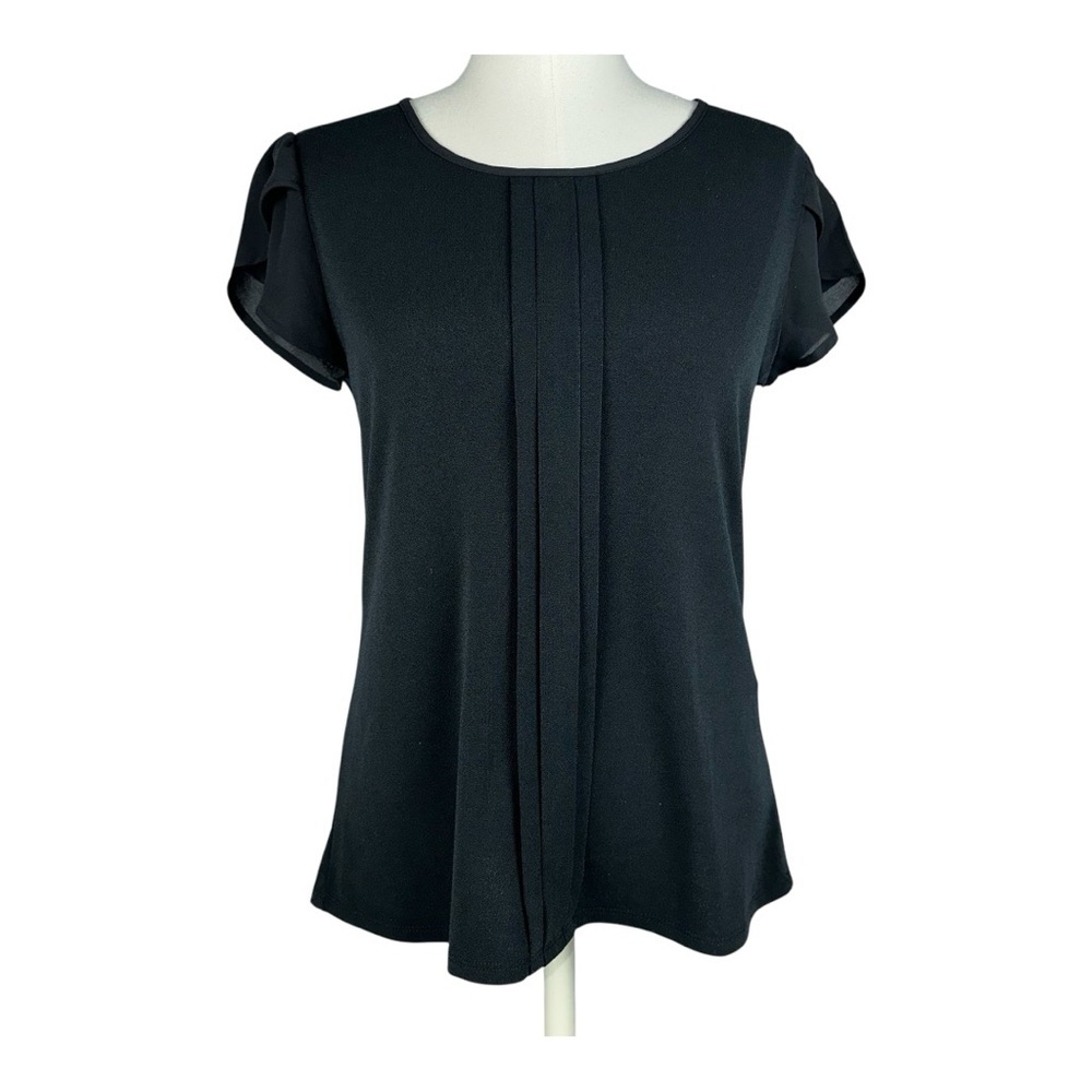 41 Hawthorn Tulip Sleeve Knit Top Short Sleeve Work Office Casual Crew Neck